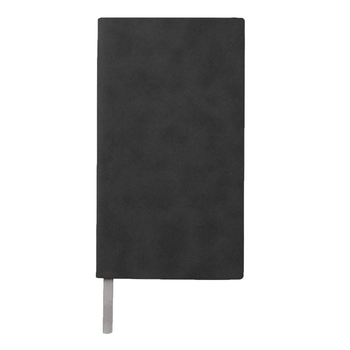 Libreta de poliuretano con 86 hojas de raya y separador. NEGRO