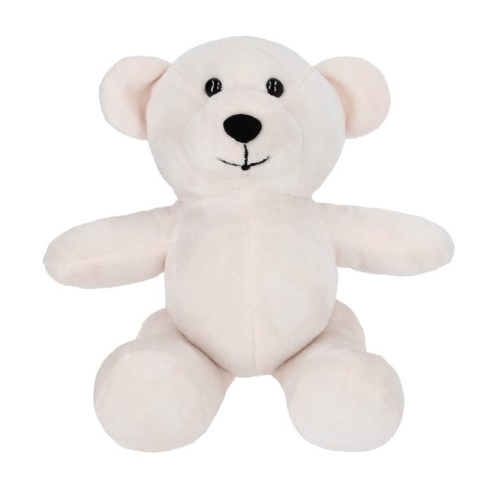 Oso de peluche con playera de fácil impresión. BLANCO