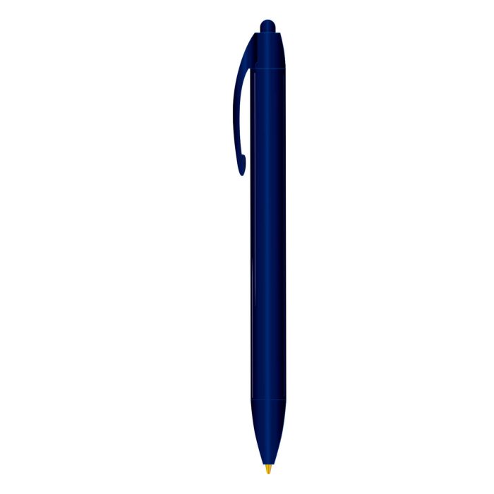 Bolígrafo de plástico grueso con punto medio de (1 mm), con clip y mecanismo de click. AZUL