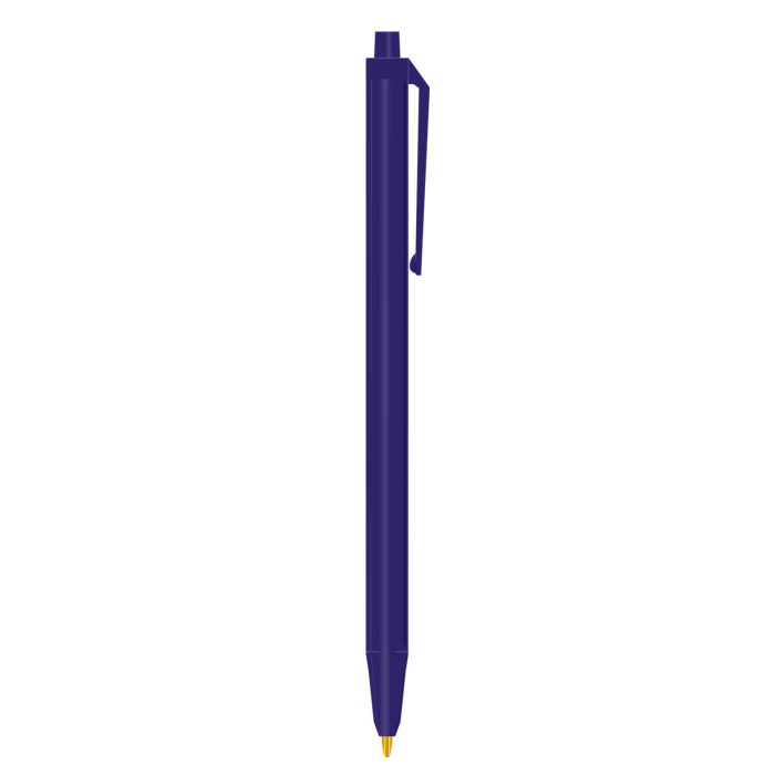 Bolígrafo de plástico de punto medio (1 mm), con clip y mecanismo de click. AZUL