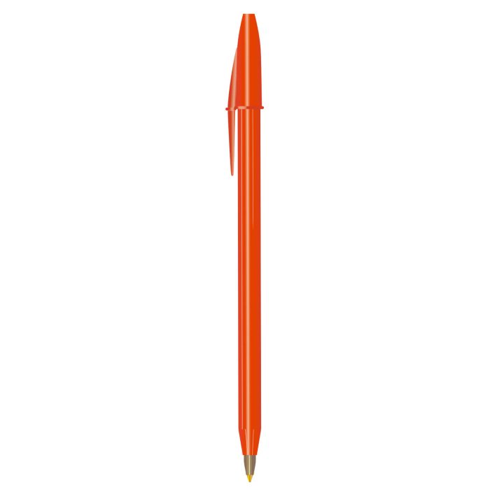 Bolígrafo de plástico sólido de punto medio (1 mm), con tapa  y tinta azul. NARANJA
