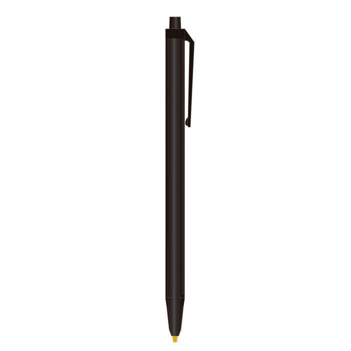Bolígrafo de plástico de punto medio (1 mm), con clip y mecanismo de click. NEGRO