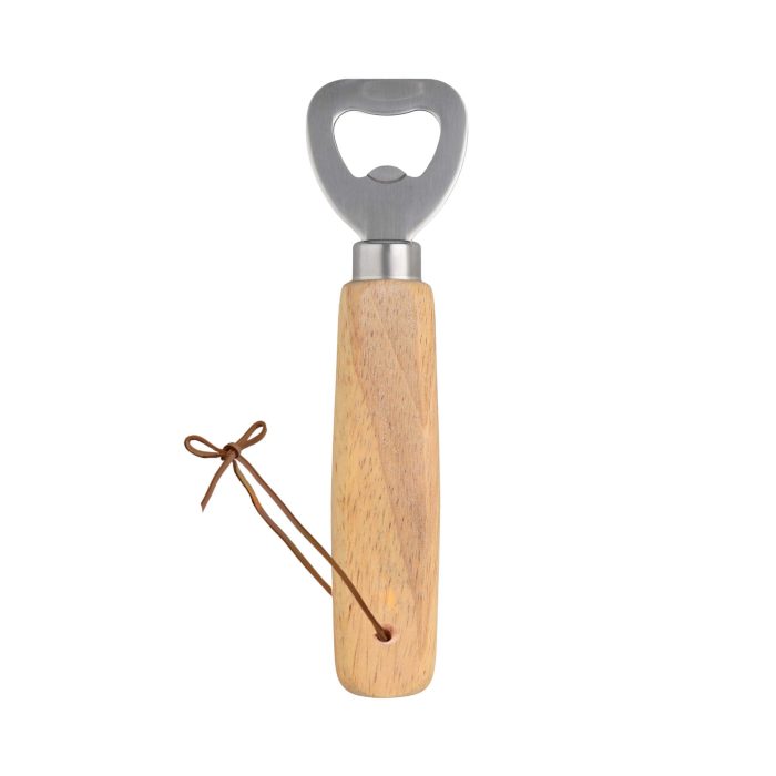 Destapador con mango de madera y cordón. MADERA