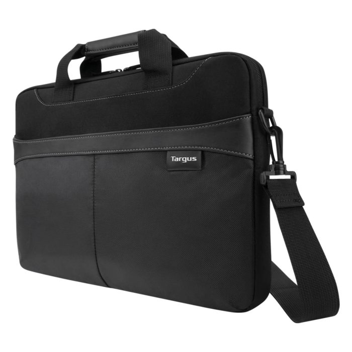 Maletín con acceso de carga superior, compartimento acolchado para computadora portátil de 15,6". Incluye una correa extraíble para el hombro, manijas de agarre suave, correa, un compartimento acolchado y bolsillo frontal con cremallera. NEGRO