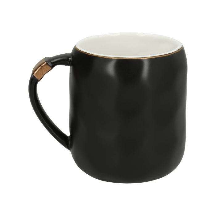 Taza de cerámica con asa. NEGRO