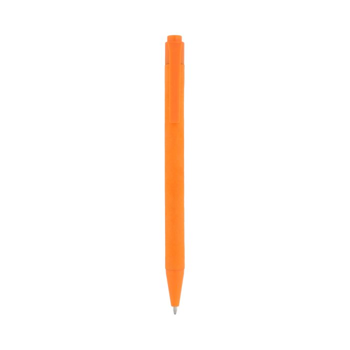 Bolígrafo de cartón de colores con clip de plástico. NARANJA