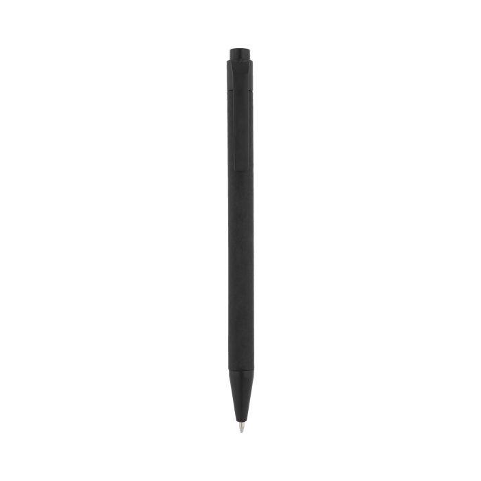 Bolígrafo de cartón de colores con clip de plástico. NEGRO