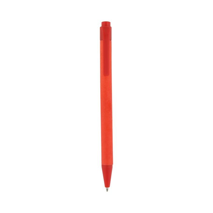 Bolígrafo de cartón de colores con clip de plástico. ROJO