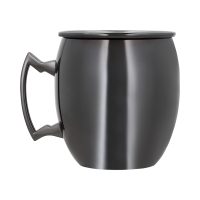 Tarro metálico con acabado espejo y asa. NEGRO