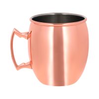 Tarro metálico con acabado espejo y asa. ROSE GOLD