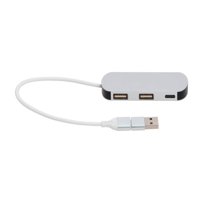 Cable multi USB 3 en 1 con luz y aro para llaves, incluye: 1 cable USB, 1 cable lightning y 1 cable tipo C. PLATA
