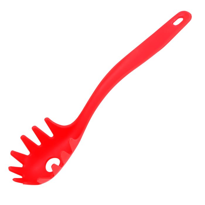 Utensilio de cocina: Cuchara para pasta. No daña el antiadherente, fácil de limpiar, no absorbe grasas ni sabores. ROJO