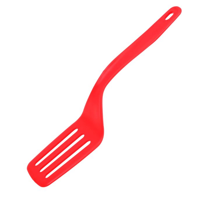Utensilio de cocina: Volteador. No daña el antiadherente, fácil de limpiar, no absorbe grasas ni sabores. ROJO