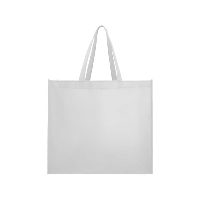 Bolsa ecológica laminada y cosida de non woven de 96 gr/m2, con asa de 22 cm. BLANCO