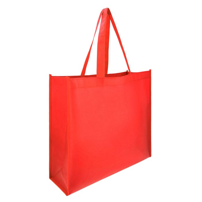 Bolsa ecológica laminada y cosida de non woven de 96 gr/m2, con asa de 22 cm. ROJO