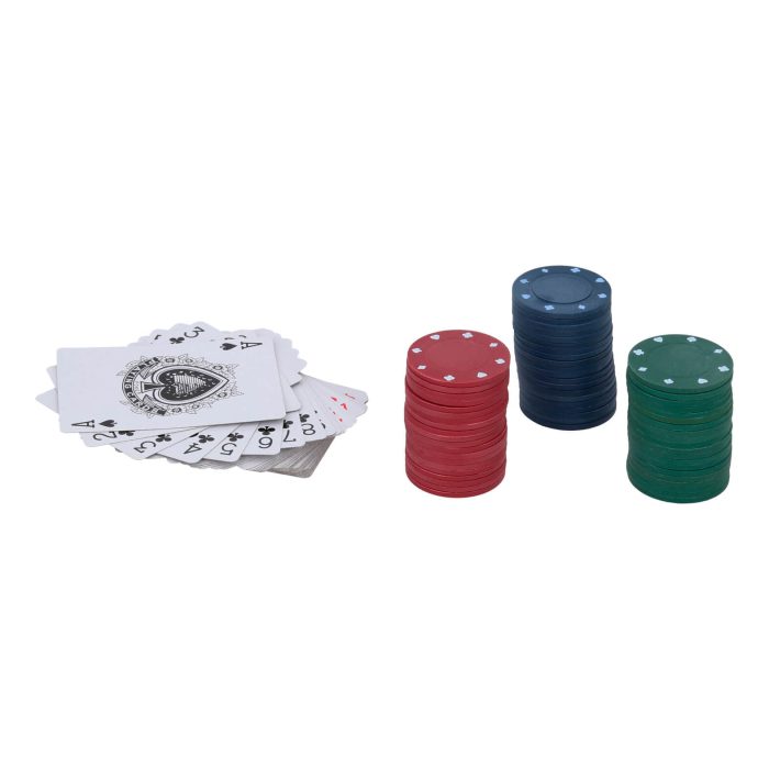 Juego de poker con 1 baraja y 60 fichas de 3 colores diferentes. NEGRO
