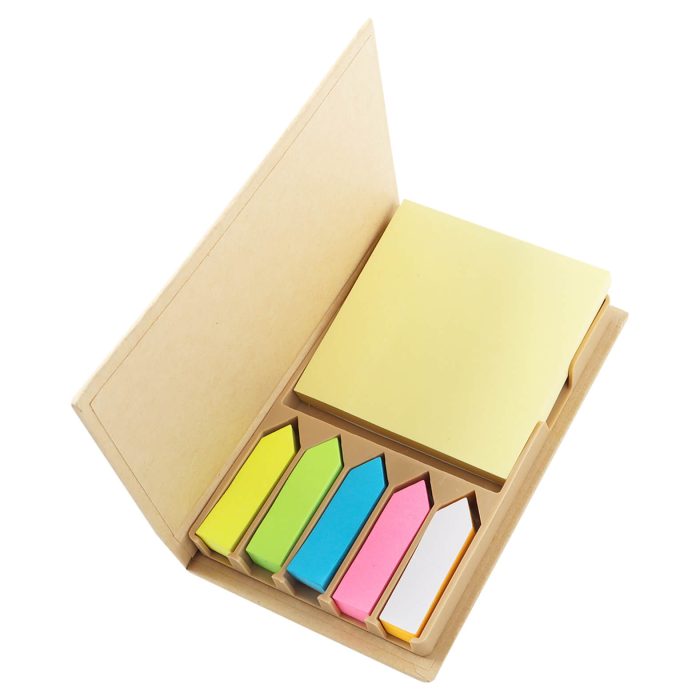 Set ecológico con 5 banderas y notas adheribles. CARTON