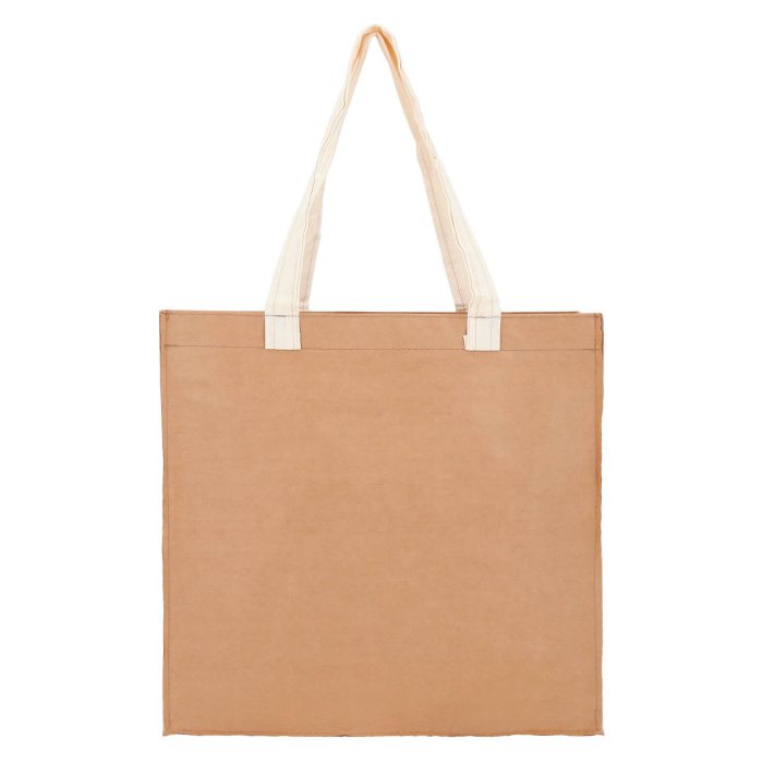 Bolsa ecológica de cartón cosida y laminado con asa de algodón. Resistente al agua. CARTON