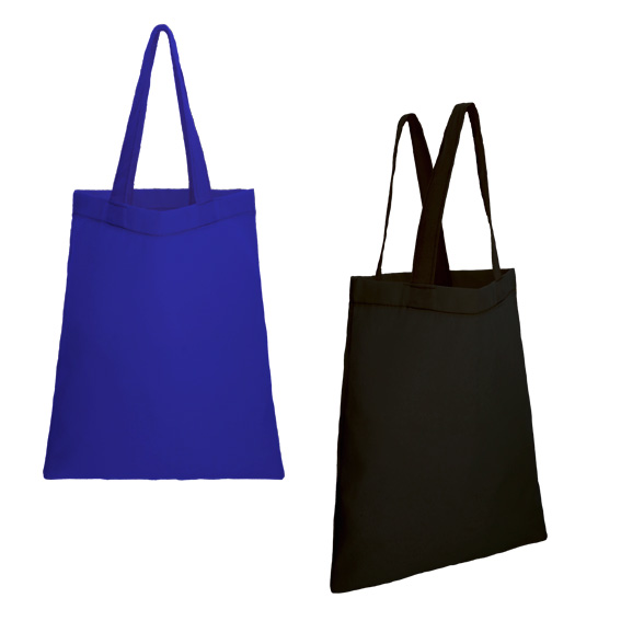 Bolsa de algodón cosida con asas. AZUL