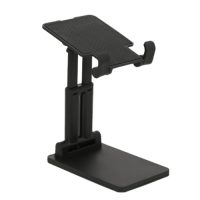 Soporte para celular plegable con 2 niveles de altura y antiderrapante en la base. NEGRO