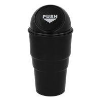Accesorio para auto en forma de bote de basura. NEGRO