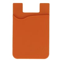 Tarjetero universal de silicón para celular. NARANJA