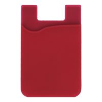 Tarjetero universal de silicón para celular. ROJO