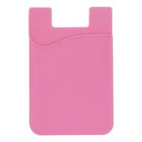 Tarjetero universal de silicón para celular. ROSA