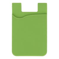 Tarjetero universal de silicón para celular. VERDE