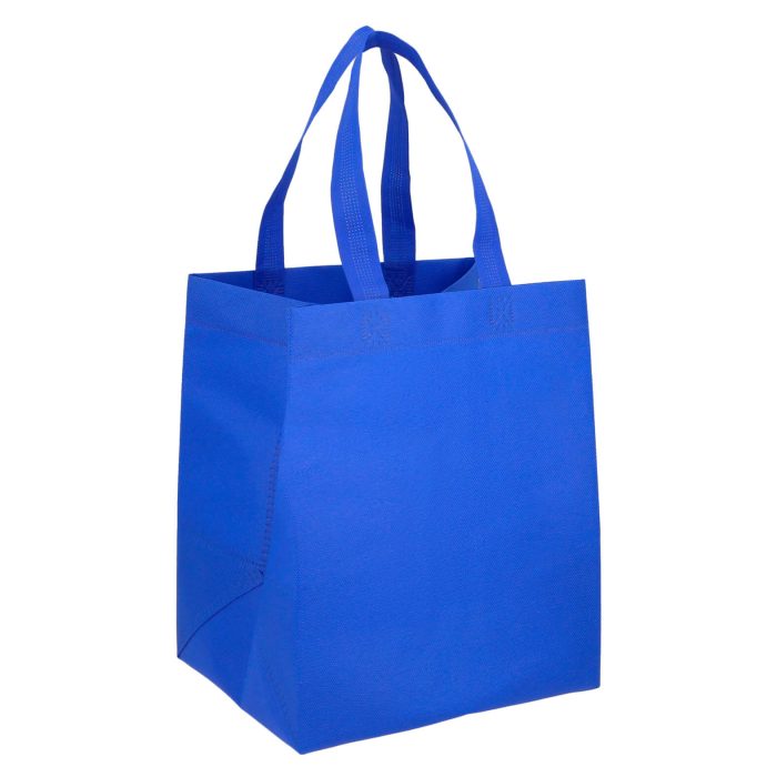 Bolsa de non woven termosellada de 80 gr/m2 con asas y fuelle. AZUL