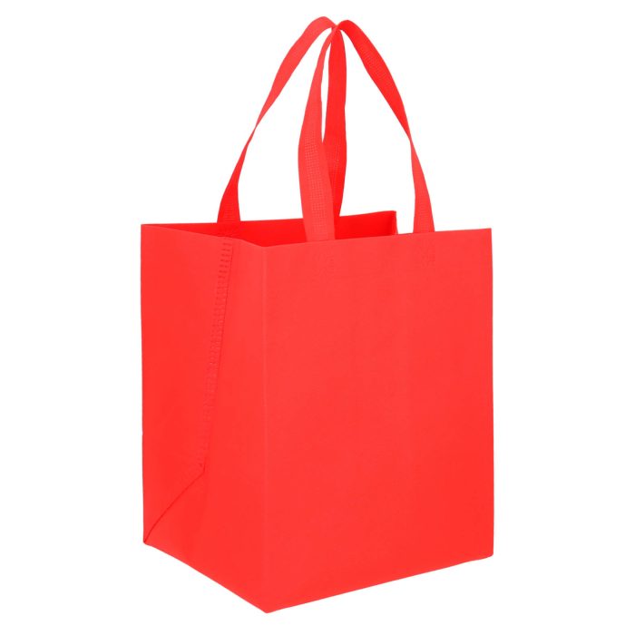 Bolsa de non woven termosellada de 80 gr/m2 con asas y fuelle. ROJO
